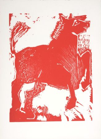 Holzschnitt Lorjou - Le Cheval, 1965