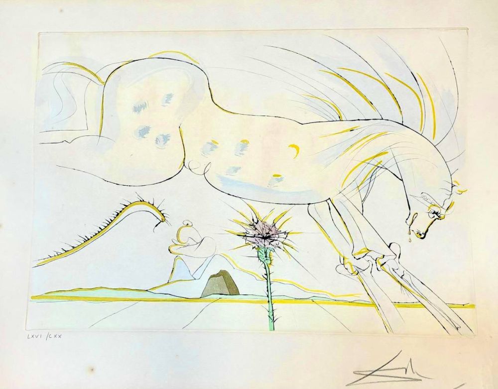 Stich Dali - Le Cheval et le Loup (Le Bestiaire de La Fontaine) (1974)