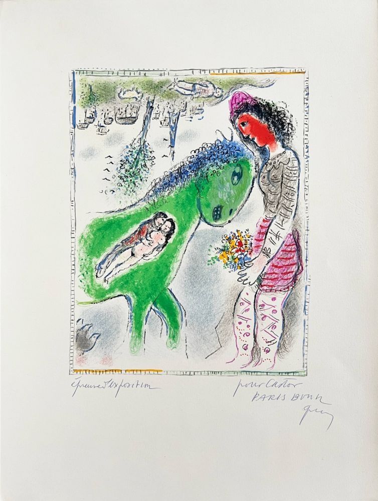 Lithographie Chagall - Le Cheval Vert