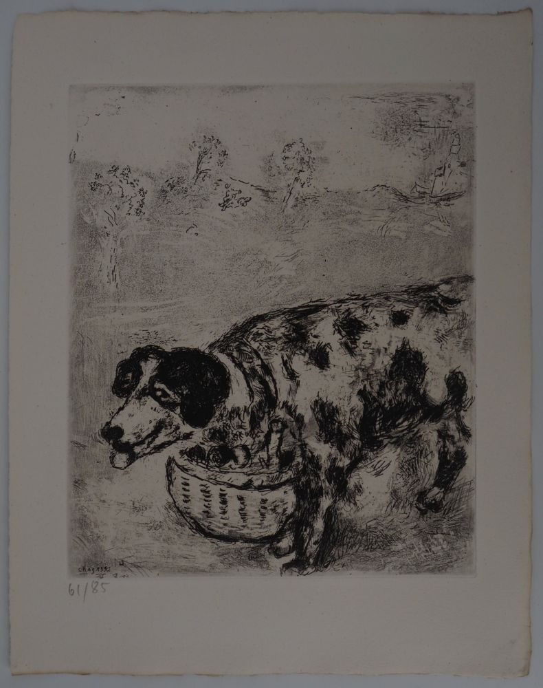Stich Chagall - Le chien au panier (Le chien qui porte à son cou le dîner de son maître)
