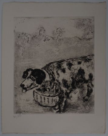 Stich Chagall - Le chien au panier (Le chien qui porte à son cou le dîner de son maître)