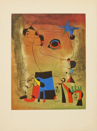 Aquatinta Miró (After) - Le chien bleu