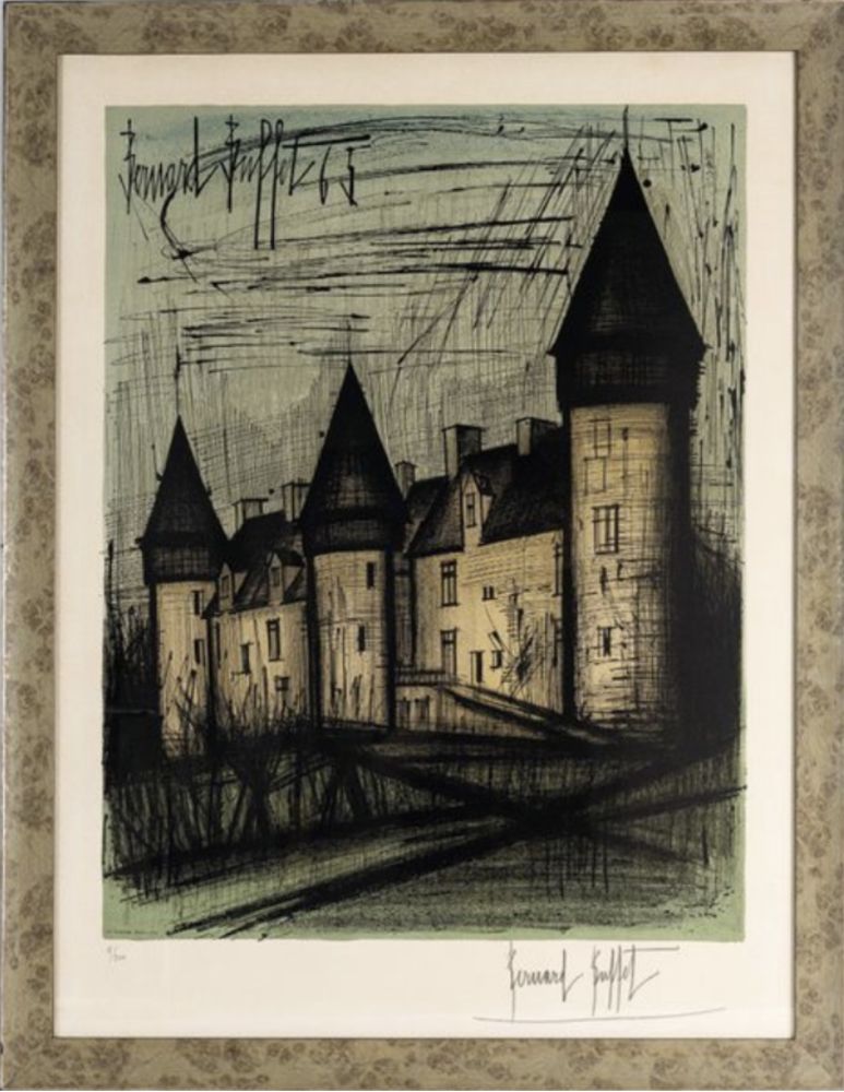 Lithographie Buffet - Le château de Culan