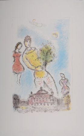 Lithographie Chagall - Le Ciel de l'Opera