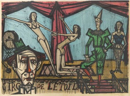 Lithographie Buffet - Le Cirque de l'Etoile, 1968.