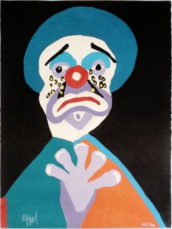 Holzschnitt Appel - Le Clown aux Larmes d' Or