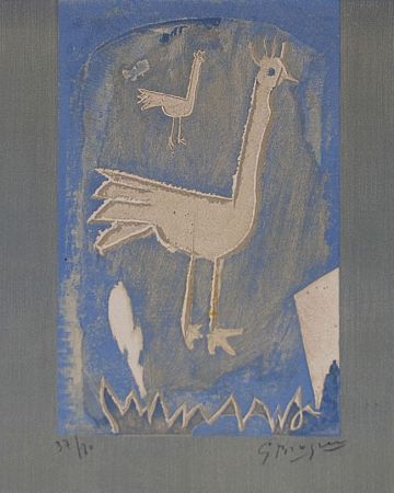 Lithographie Braque - Le coq