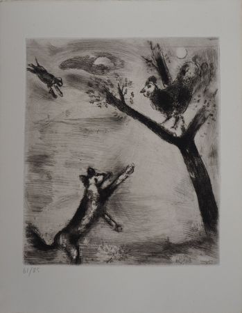 Stich Chagall - Le coq et le renard