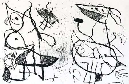 Radierung Und Aquatinta Miró - Le Courtisan Grotesque XII