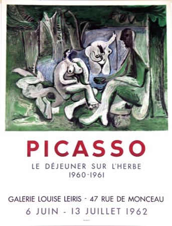 Lithographie Picasso - Le Dejeuner sur L'Herbe  Galerie Louise Lieris  