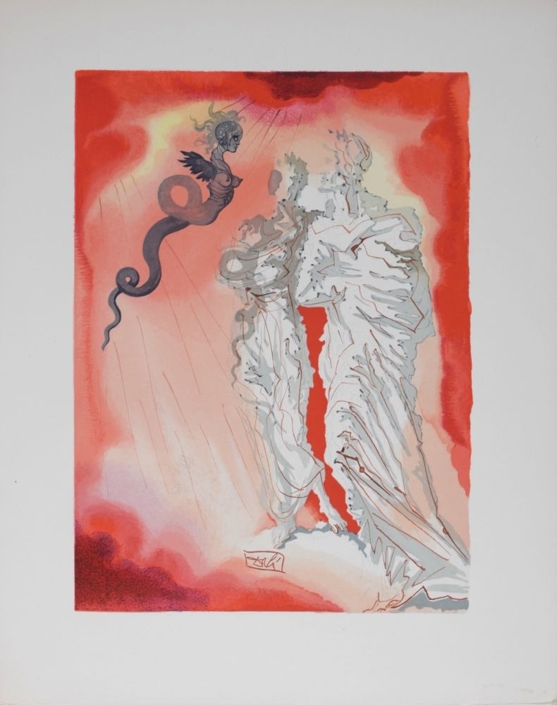 Lithographie Dali - Le Diable noir