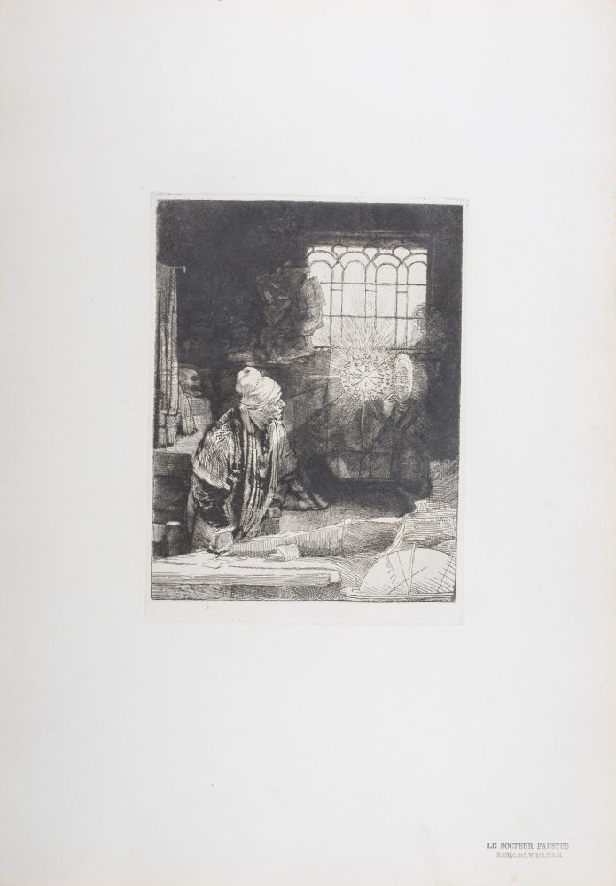 Heliogravüre Rembrandt - Le Docteur Faustus