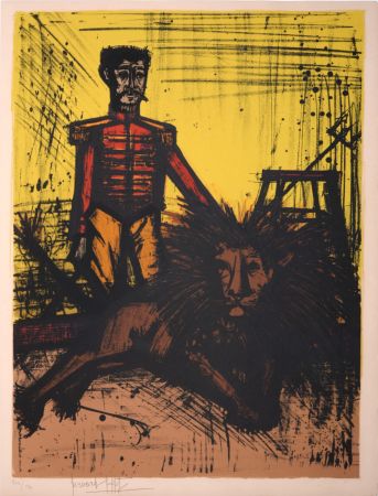 Lithographie Buffet - Le Dompteur et le Lion, 1968 - Hand-signed & numbered