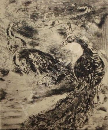 Radierung Und Aquatinta Chagall - Le Geai Pare des Plumes du Paon