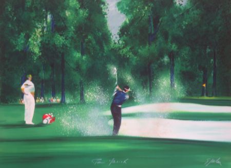 Lithographie Spahn - Le golfeur