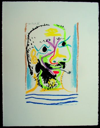 Siebdruck Picasso - Le Gout du Bonheur 16, Fumeur II