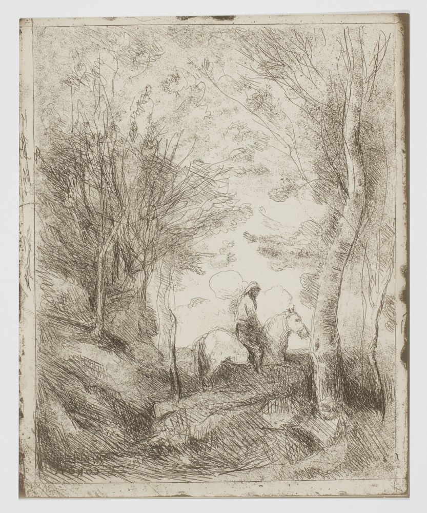 Keine Technische Corot - Le Grand Cavalier sous Bois (Horseman in the Woods, Large Plate)