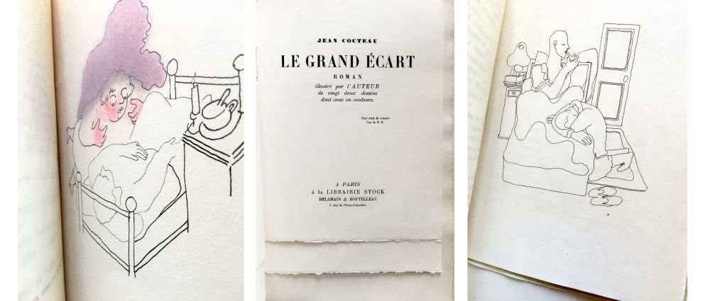 Illustriertes Buch Cocteau - LE GRAND ÉCART. Roman illustré par l'auteur de vingt deux dessins dont onze en couleurs.