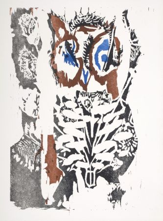 Holzschnitt Lorjou - Le Hibou,1965