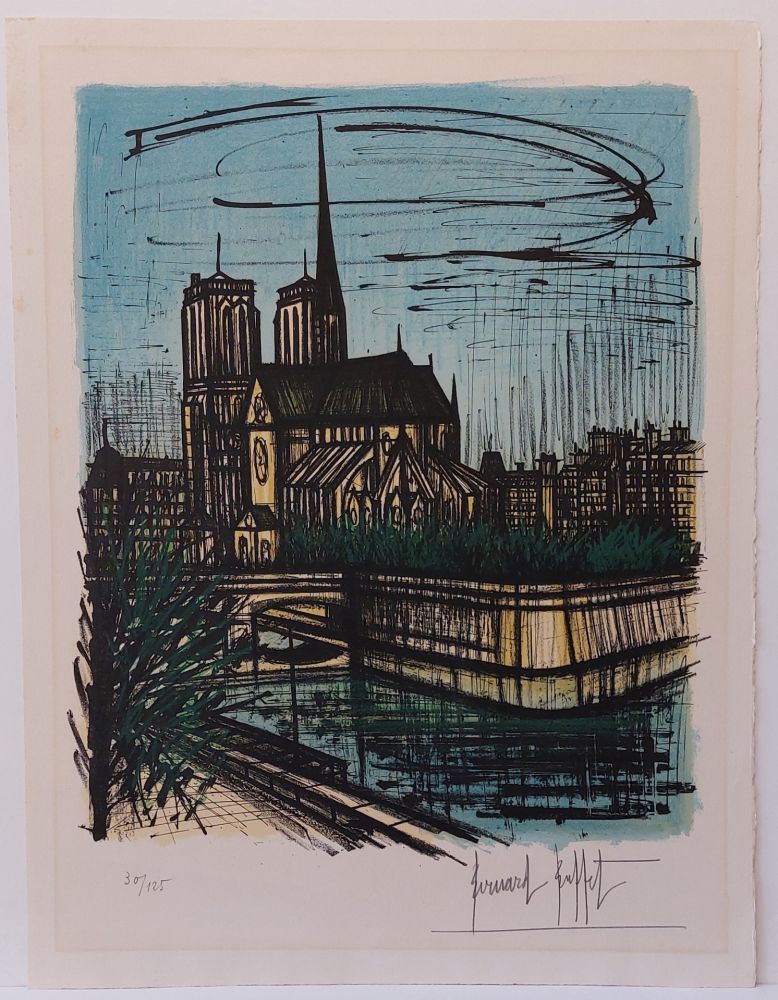 Lithographie Buffet - Le Jardin de l'Échevêché 