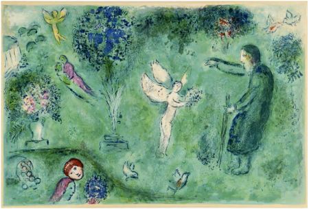 Lithographie Chagall - LE JARDIN DE PHILÉTAS (Daphnis & Chloé: de la suite à grandes marges) 1961