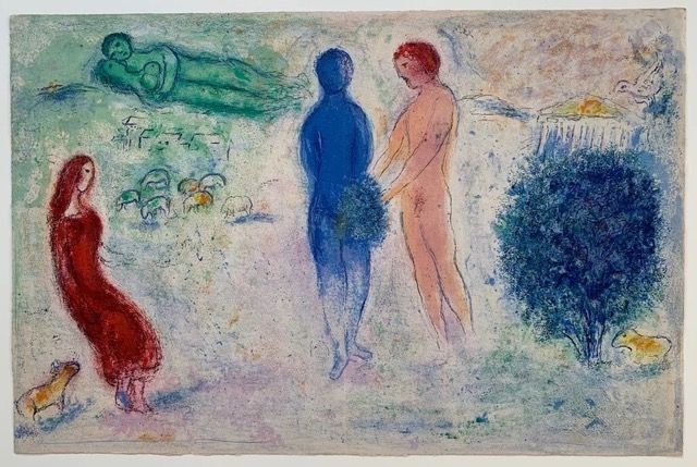 Lithographie Chagall - Le jugement de Chloé