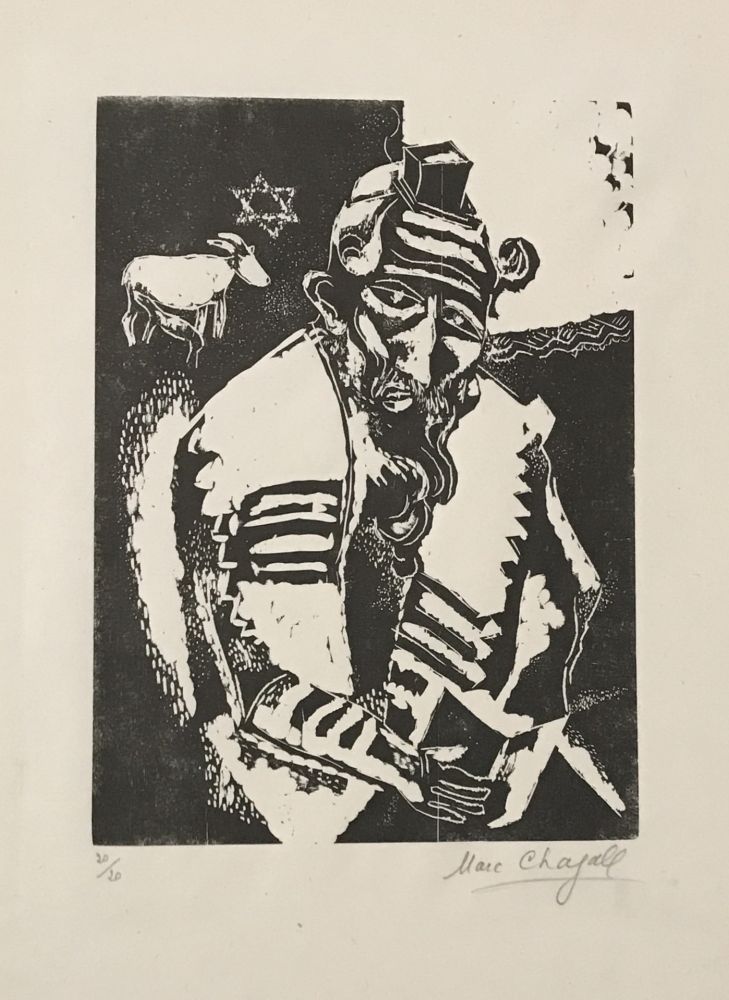 Holzschnitt Chagall - Le Juif Priant (The Jew Praying)