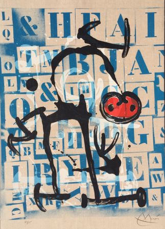 Lithographie Miró - Le Lettre - Rouge