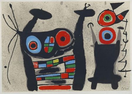 Lithographie Miró - Le Lezard Aux Plumes D Or VIII