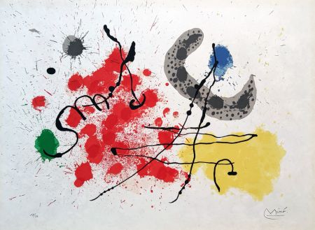 Lithographie Miró - Le Lezard aux Plumes d'Or