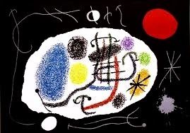 Lithographie Miró - Le lezard aux plumes d'or 