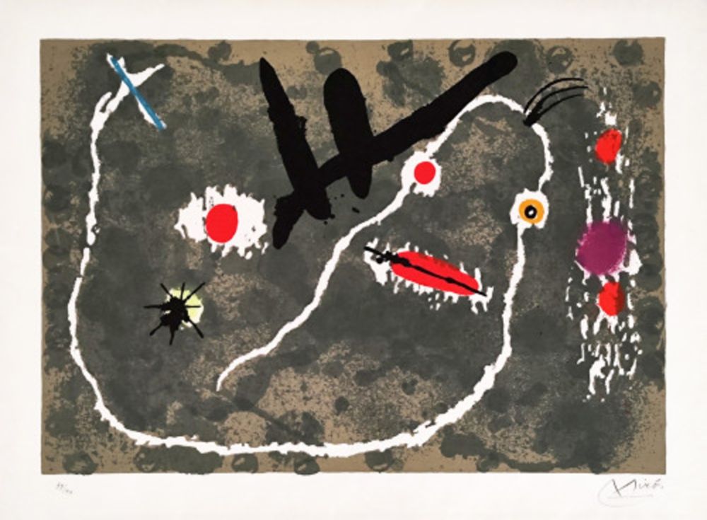 Lithographie Miró - Le Lezard aux Plumes d'Or VIII