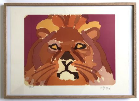 Lithographie Lapicque - Le lion