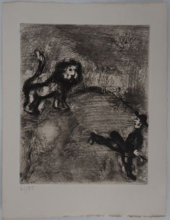 Stich Chagall - Le lion et le chasseur