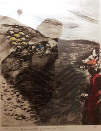 Radierung Chagall - Le loup devenu berger
