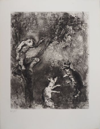 Stich Chagall - Le loup, le renard et le singe (Le Loup plaidant contre le Renard devant le Singe)
