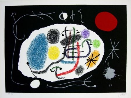 Lithographie Miró - LE LÉZARD AUX PLUMES D’OR