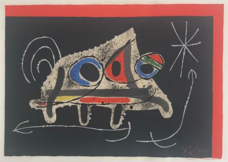 Lithographie Miró - Le Lézard aux plumes d'or 