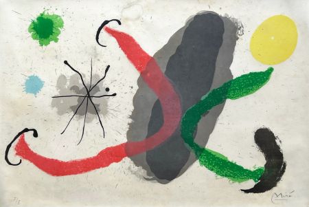 Lithographie Miró - Le lézard aux plumes d'or 