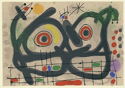 Lithographie Miró - Le lézard aux plumes d'or I