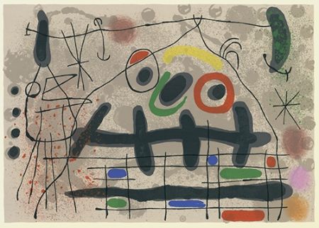 Lithographie Miró - Le lézard aux plumes d'or II