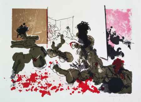 Lithographie Nieuwenhuys - Le Massacre