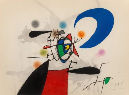 Radierung Und Aquatinta Miró - Le mégère et la lune