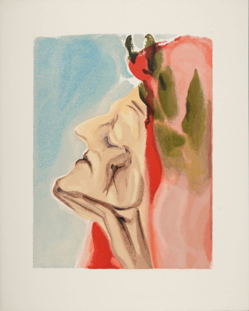 Holzschnitt Dali - Le Nouveau Doute de Dante, 1963