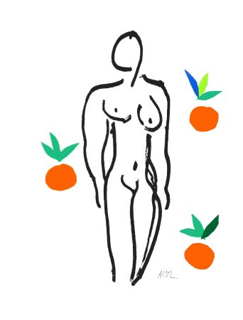 Lithographie Matisse - Le Nu aux oranges (Nude with Oranges)