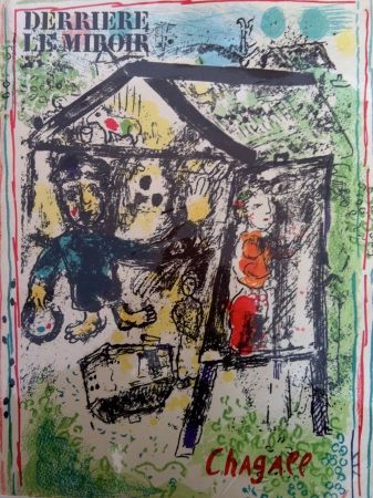 Lithographie Chagall - Le peintre devant le village