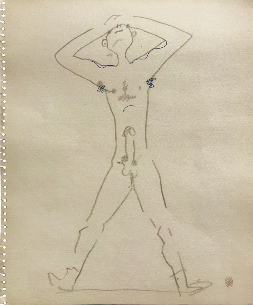 Keine Technische Cocteau - Le penseur nocturne Original drawing on paper