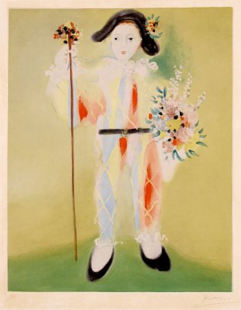 Aquatinta Picasso - Le Petit Pierrot aux Fleurs