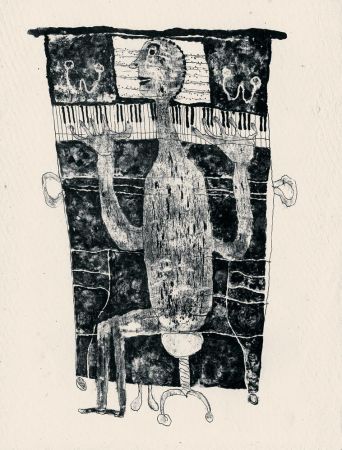 Lithographie Dubuffet - Le Pianiste