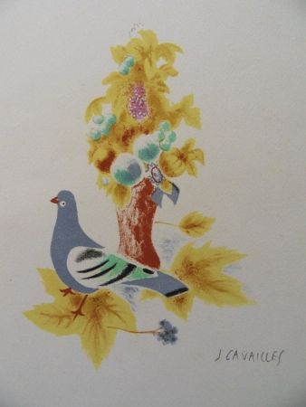 Lithographie Cavailles - Le Pigeon